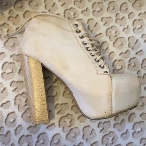 Platform chunky lace up heel